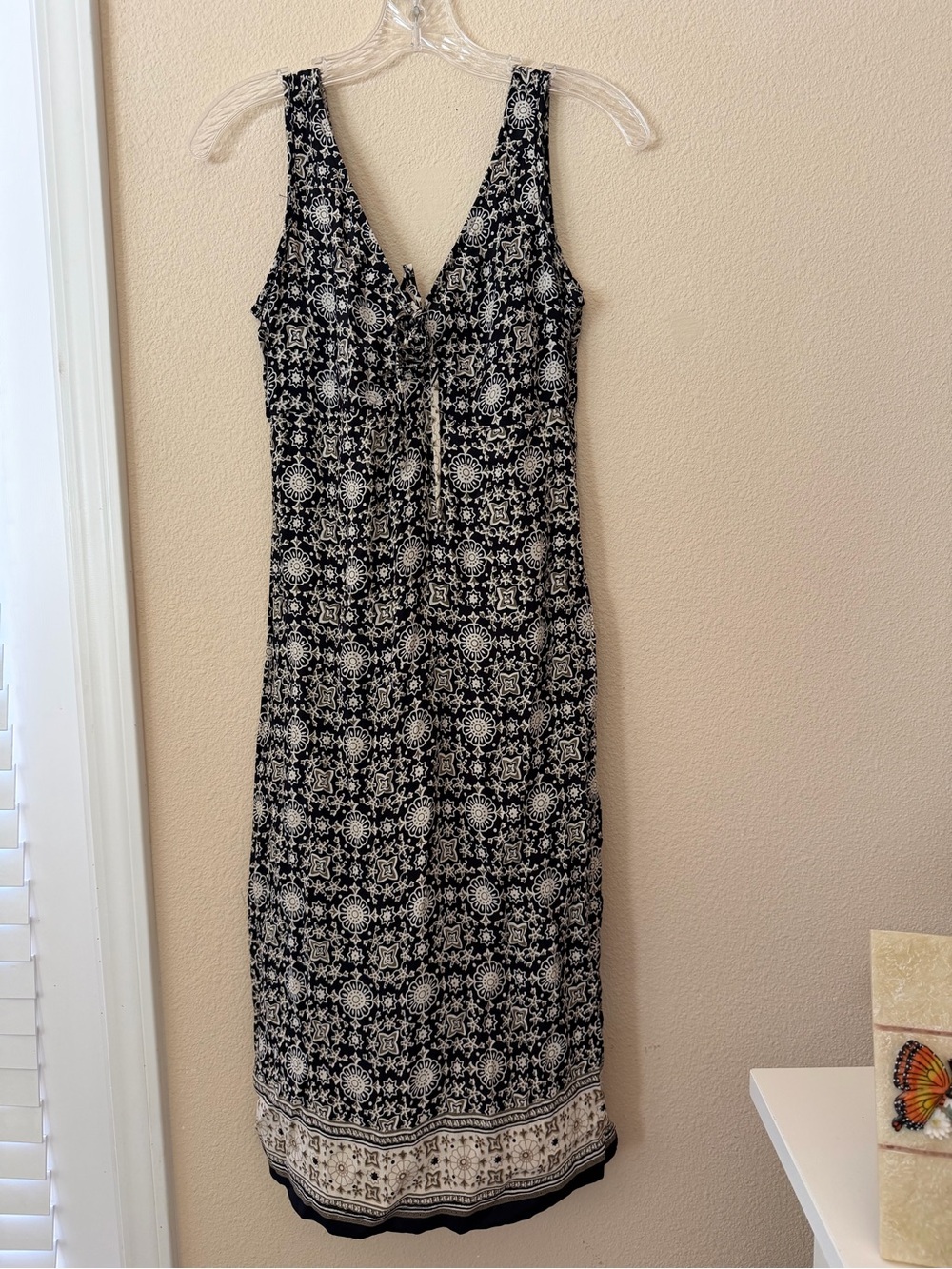 Nostalgia Black and White Printed Midi Dress. In great condition.